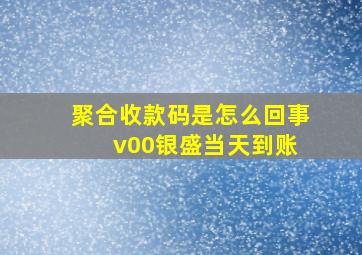 聚合收款码是怎么回事 v00银盛当天到账